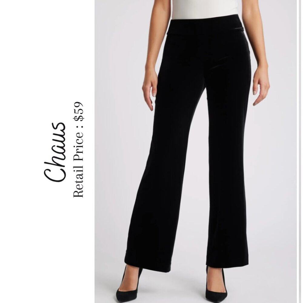 NWT Chaus Velvet Wide Leg Pull On Pants Size Medium